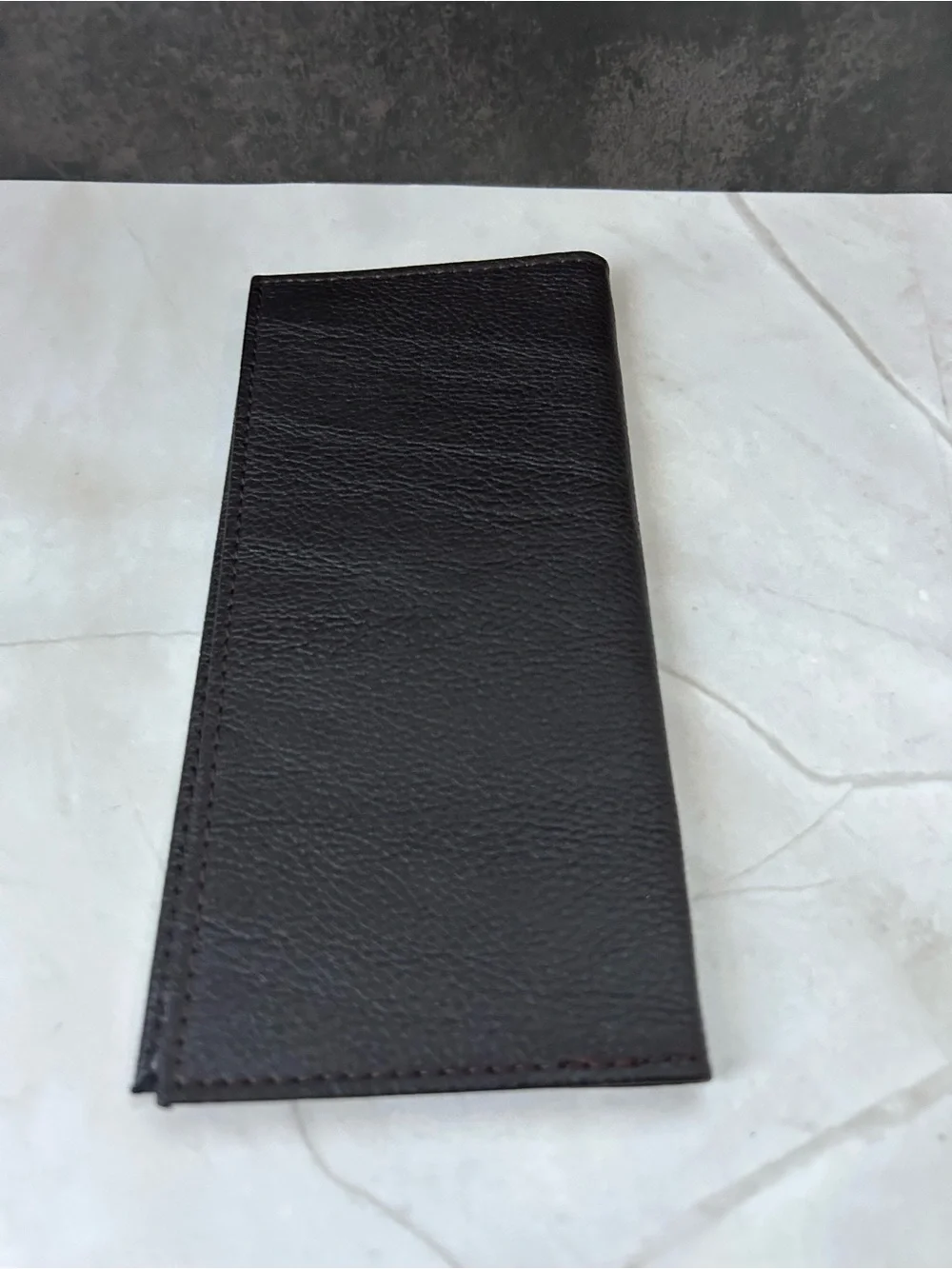 Classic Black Leather Men's Checkbook Cover